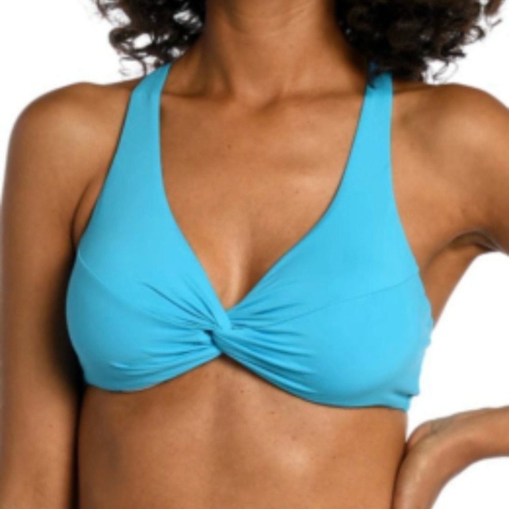 La Blanca Women's Blue Island Goddess Twist Underwire Bikini Top New With Tags